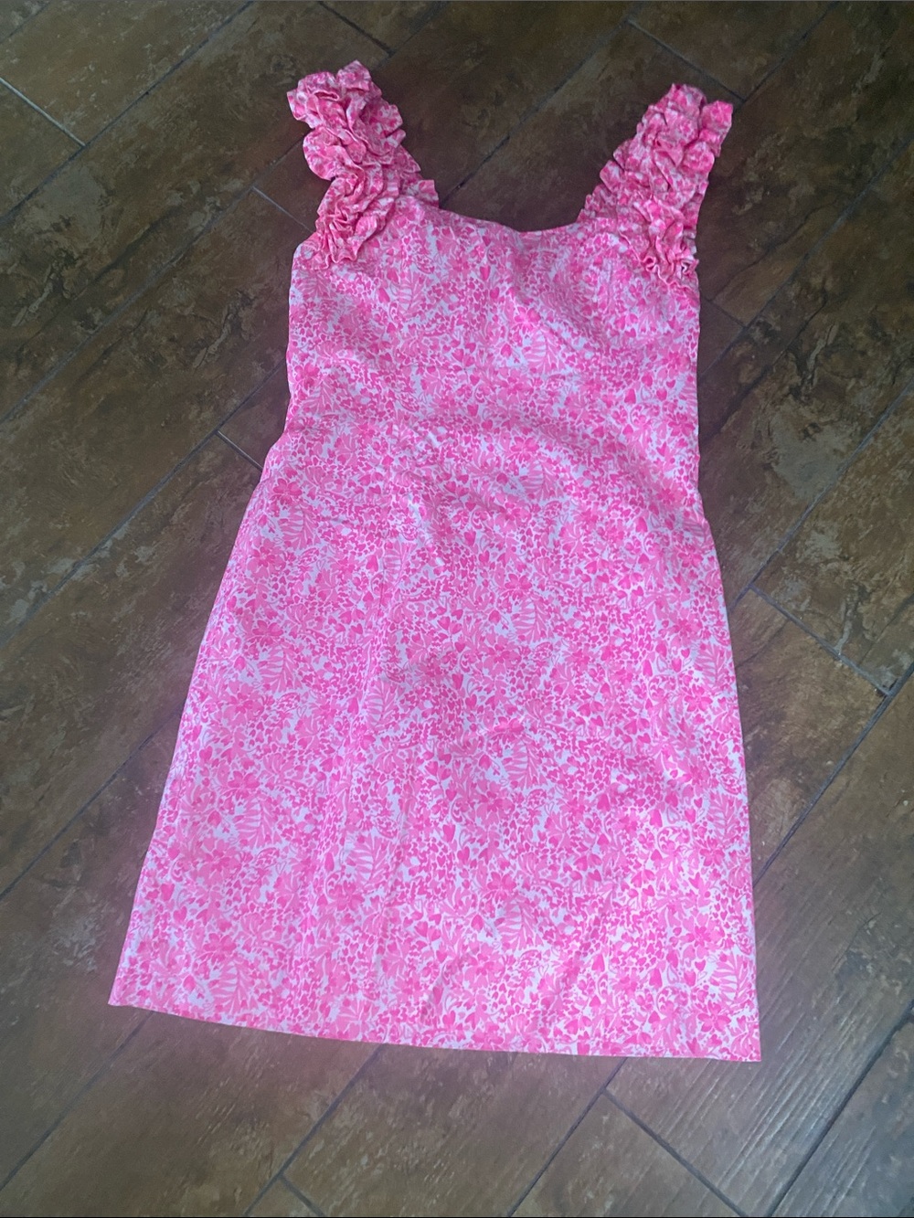 Lilly Pulitzer Pink Ruffle Strap Sundress. Size 4. Excellent Condition.